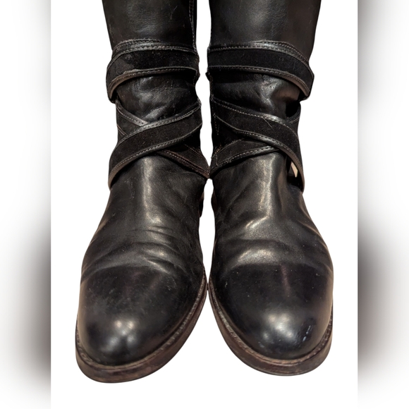 Cole Haan Leather Riding Boots, Black, Size 9B - Picture 4 of 11